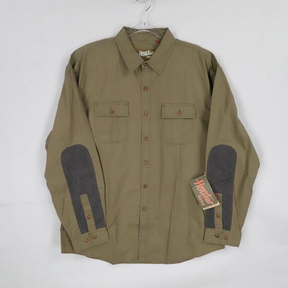 Howler Brothers Shirt Mens XL Dark Earth Brown Workman Heather Elbow Patch - Picture 1 of 16